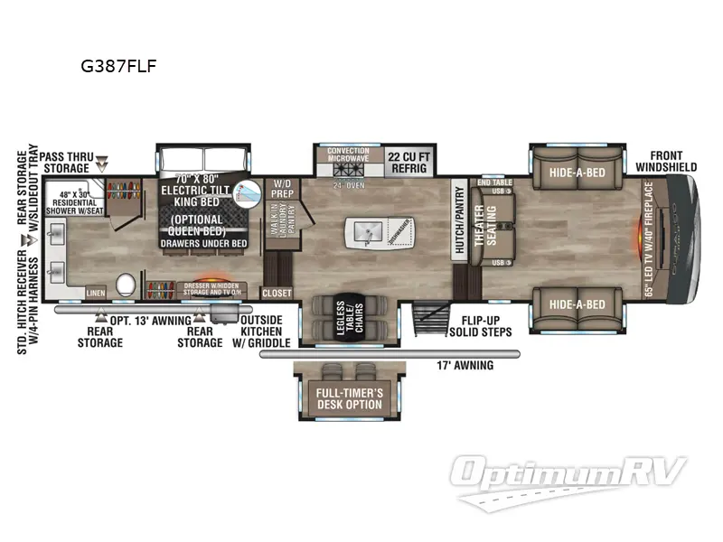 2024 KZ Durango Gold G387FLF RV Floorplan Photo