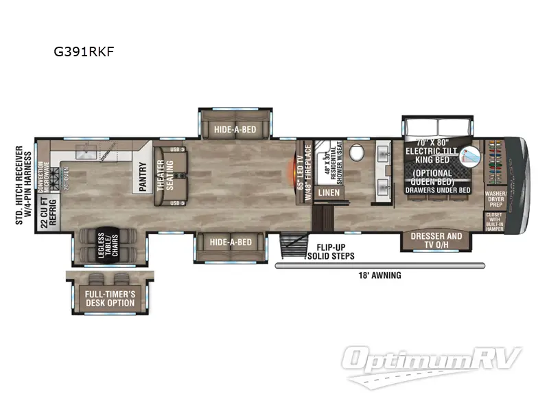 2024 KZ Durango Gold G391RKF RV Floorplan Photo