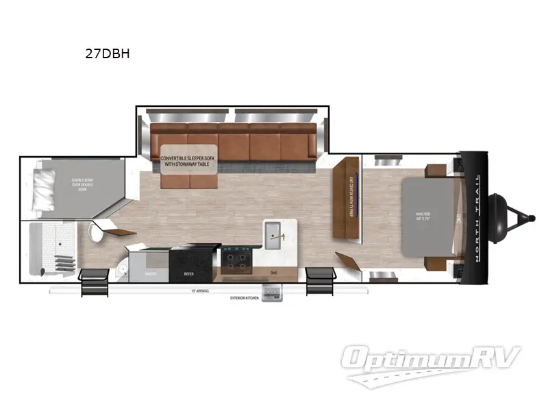 2024 Heartland North Trail 27DBH RV Floorplan Photo