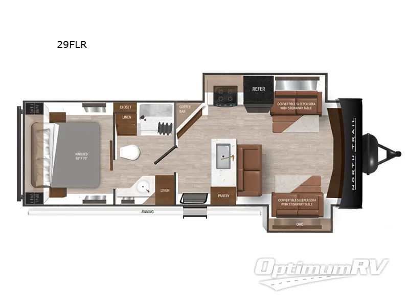 2024 Heartland North Trail 29FLR RV Floorplan Photo