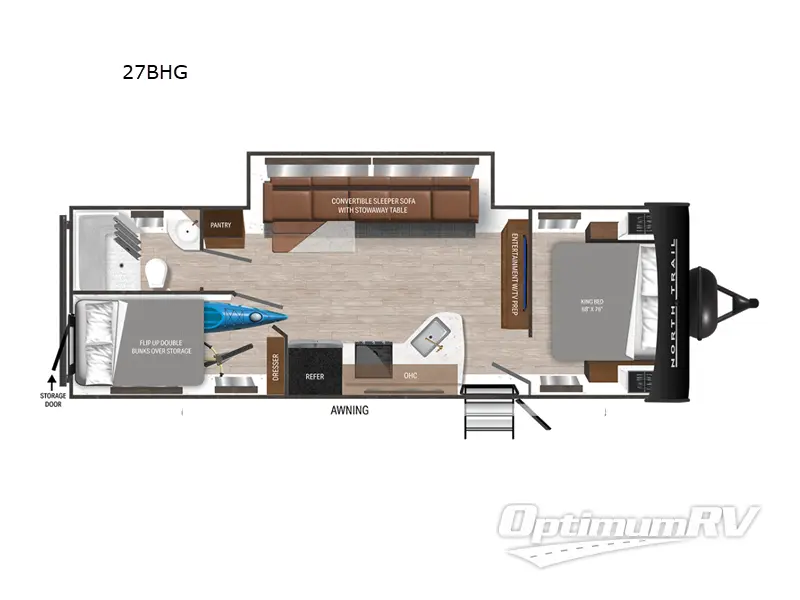 2024 Heartland North Trail 27BHG RV Floorplan Photo