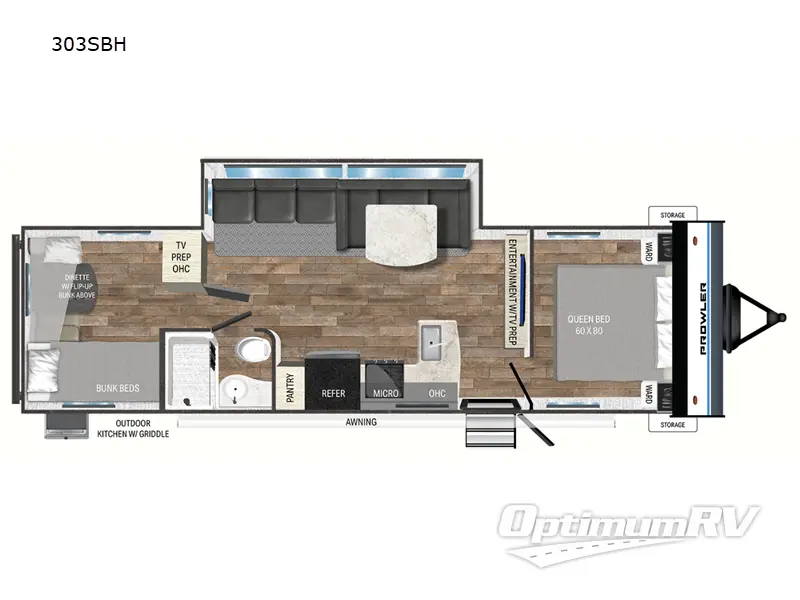 2024 Heartland Prowler 303SBH RV Floorplan Photo