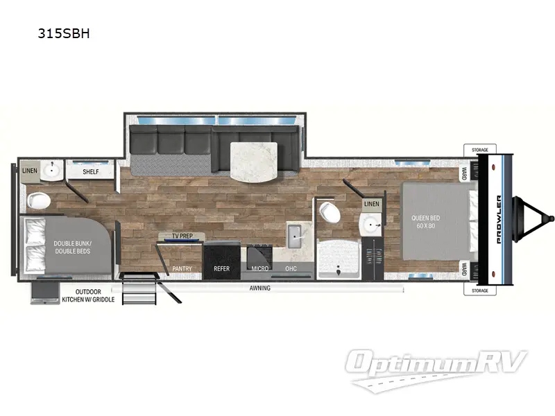 2024 Heartland Prowler 315SBH RV Floorplan Photo