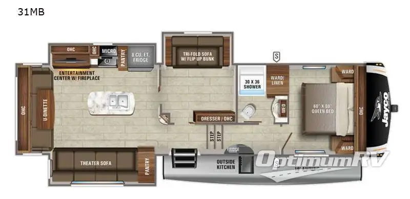 2021 Jayco Eagle HT 31MB RV Floorplan Photo