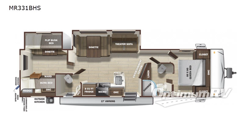 2021 Highland Ridge Mesa Ridge Limited MR331BHS RV Floorplan Photo