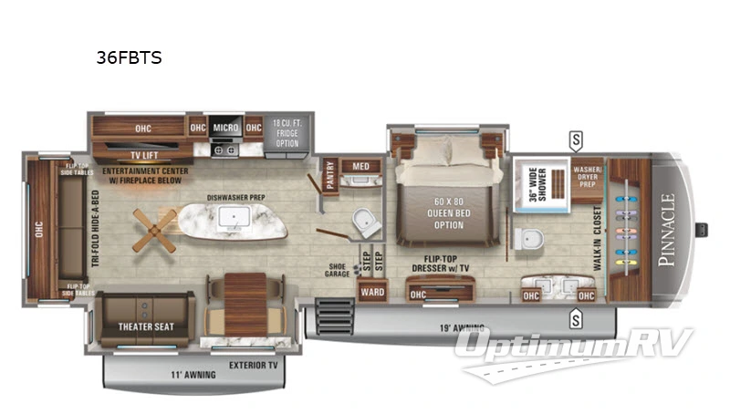 2021 Jayco Pinnacle 36FBTS RV Floorplan Photo