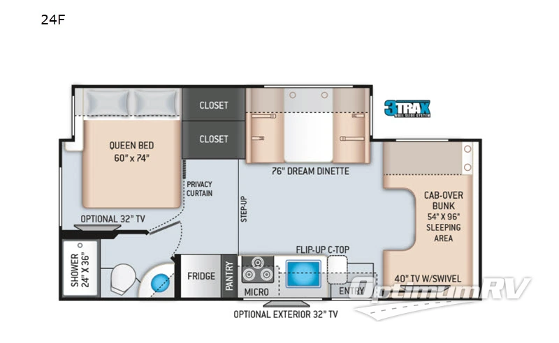 2021 Thor Four Winds 24F RV Floorplan Photo