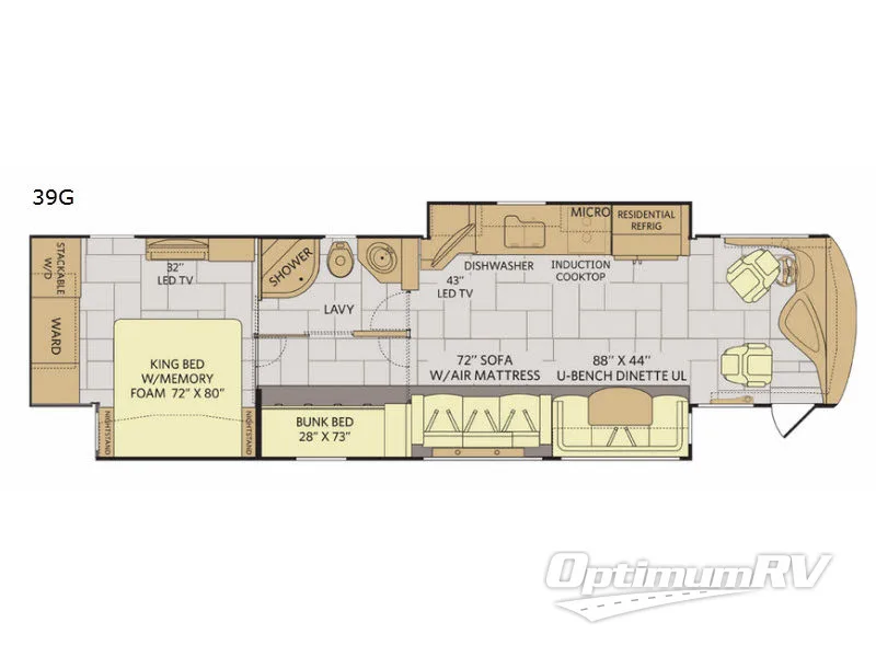 2017 Fleetwood Discovery 39G RV Floorplan Photo