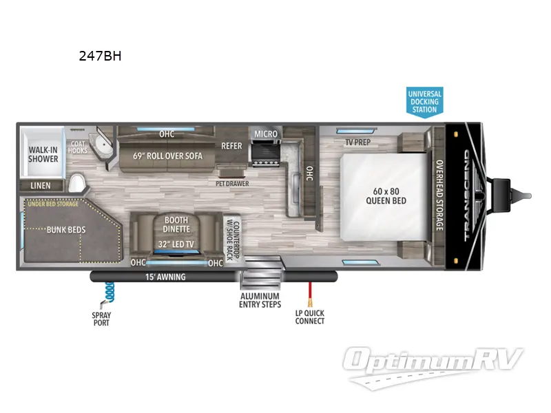 2023 Grand Design Transcend Xplor 247BH RV Floorplan Photo