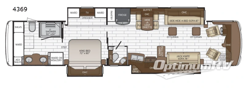 2019 Newmar Dutch Star 4369 RV Floorplan Photo