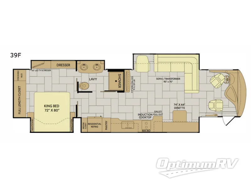 2018 Fleetwood Discovery 39F Floorplan Photo