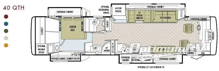 2010 Tiffin Phaeton 40QTH Floorplan Photo