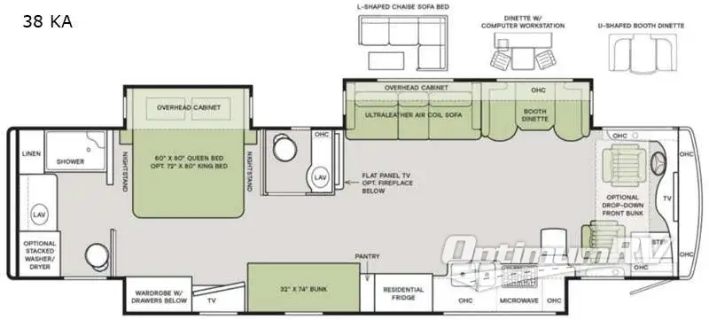 2022 Tiffin Allegro RED 38 KA RV Floorplan Photo