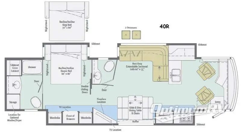 2016 Itasca Meridian 40R RV Floorplan Photo