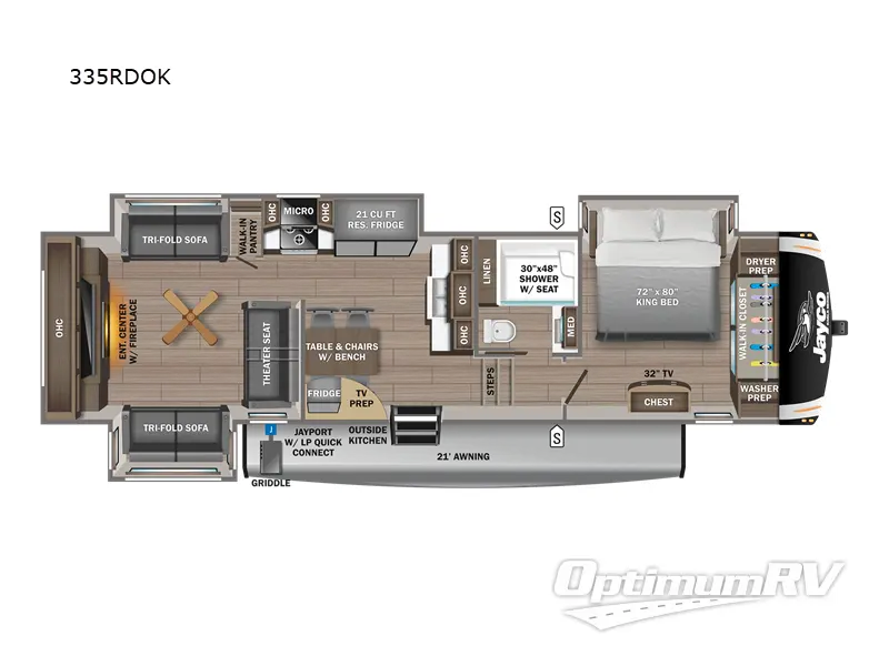 2023 Jayco Eagle 335RDOK RV Floorplan Photo