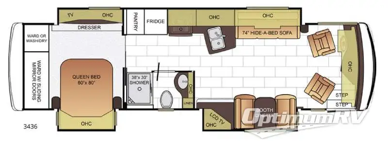 2016 Newmar Ventana 3436 RV Floorplan Photo