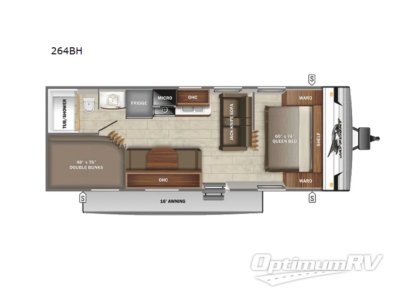 2022 Jayco Jay Flight SLX 8 264BH RV Floorplan Photo