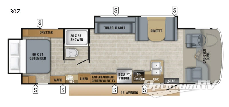 2019 Jayco Greyhawk 30Z RV Floorplan Photo