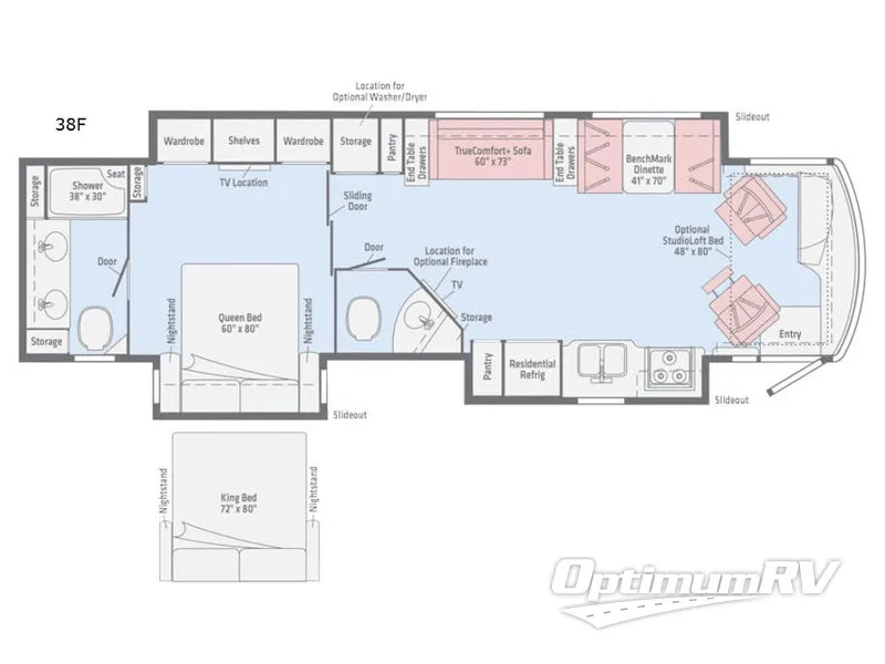 2018 Winnebago Forza 38F RV Floorplan Photo