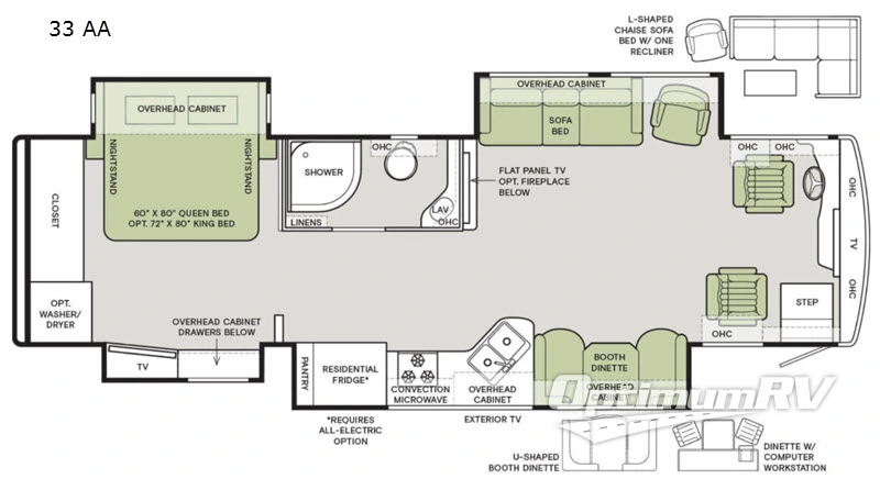 2020 Tiffin Allegro RED 33 AA RV Floorplan Photo