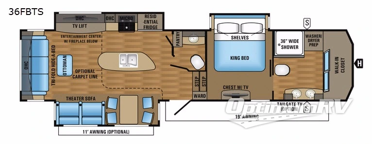 2017 Jayco Pinnacle 36FBTS RV Floorplan Photo