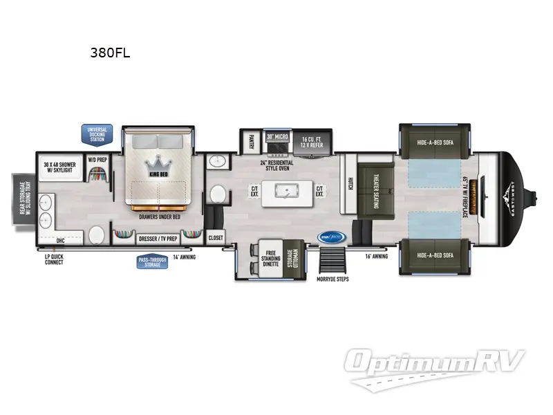 2024 East To West Ahara 380FL RV Floorplan Photo