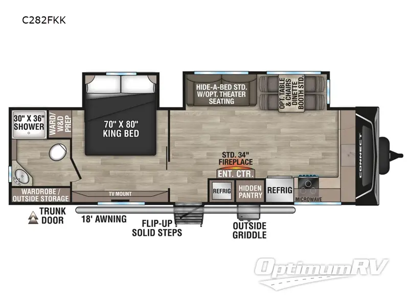 2024 KZ Connect C282FKK Floorplan Photo