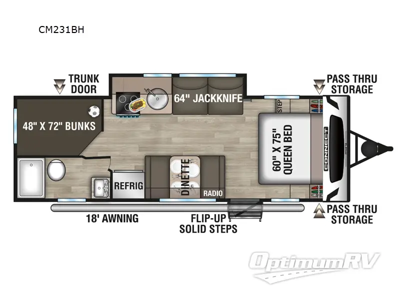 2024 KZ Connect Mini CM231BH Floorplan Photo