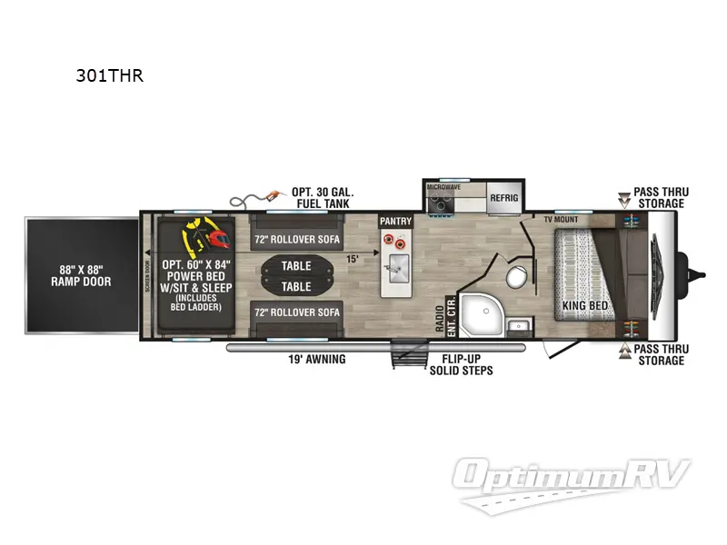 2024 KZ Sportster 301THR Floorplan Photo