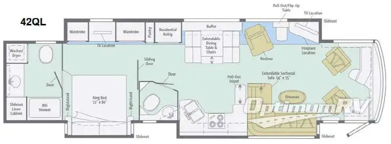 2015 Winnebago Grand Tour 42QL Floorplan Photo