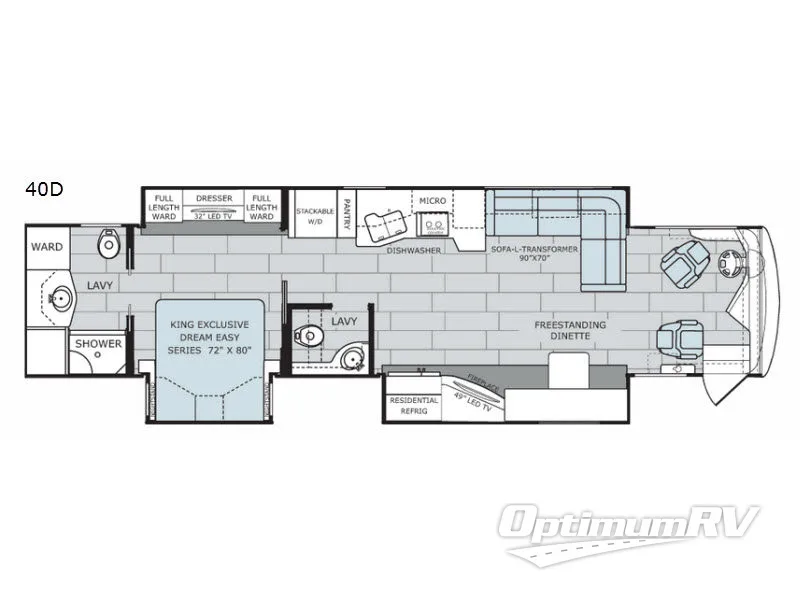 2017 Holiday Rambler Endeavor 40D RV Floorplan Photo