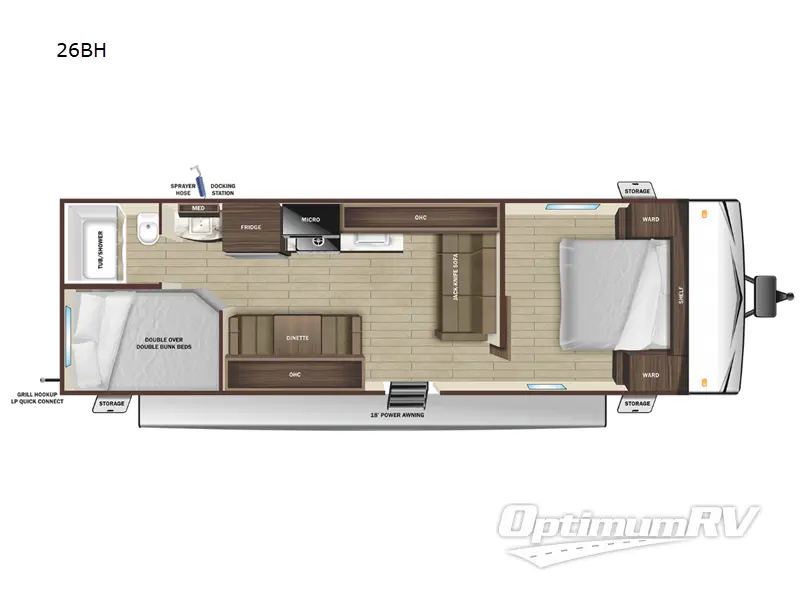 2026 Highland Ridge Open Range Conventional 26BH RV Floorplan Photo