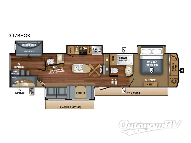 2018 Jayco Eagle 347BHOK Floorplan Photo