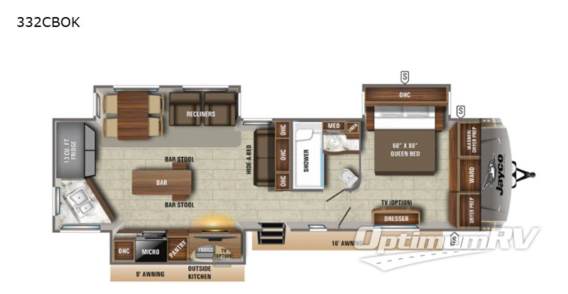 2020 Jayco Eagle 332CBOK RV Floorplan Photo