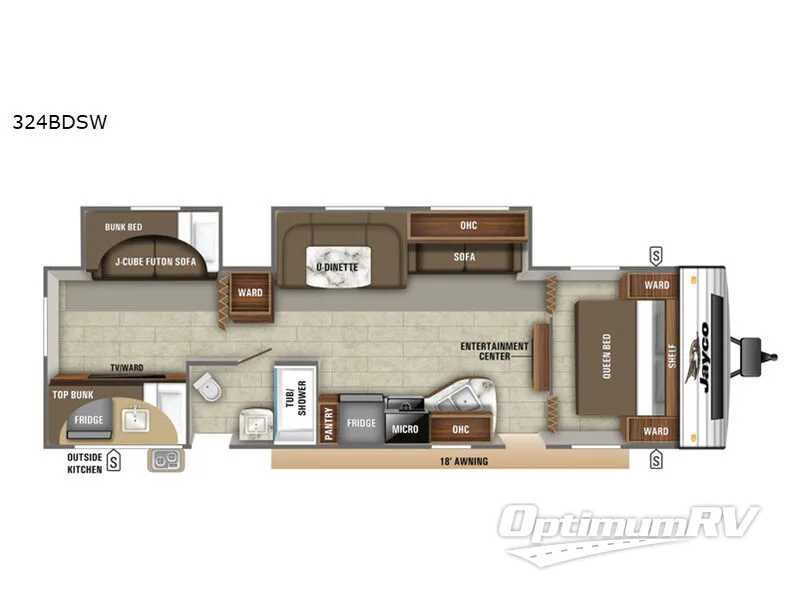 2019 Jayco Jay Flight SLX Western Edition 324BDS RV Floorplan Photo