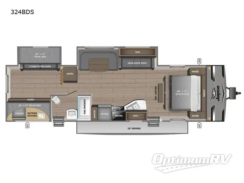 2023 Jayco Jay Flight 324BDS RV Floorplan Photo
