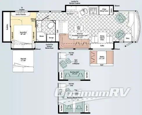 2010 Winnebago Tour 40BD Floorplan Photo